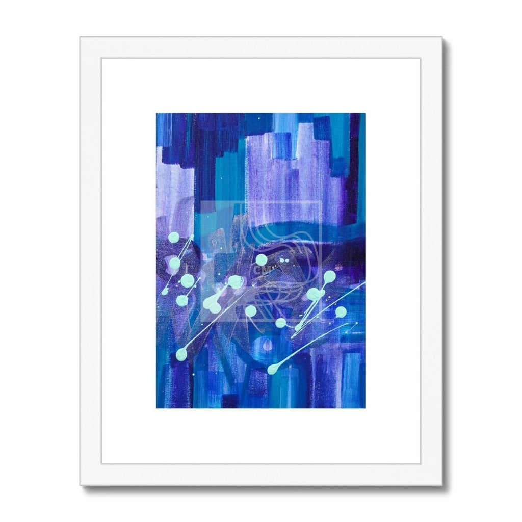 Blues Framed & Mounted Print 11X14 / White Frame Fine Art