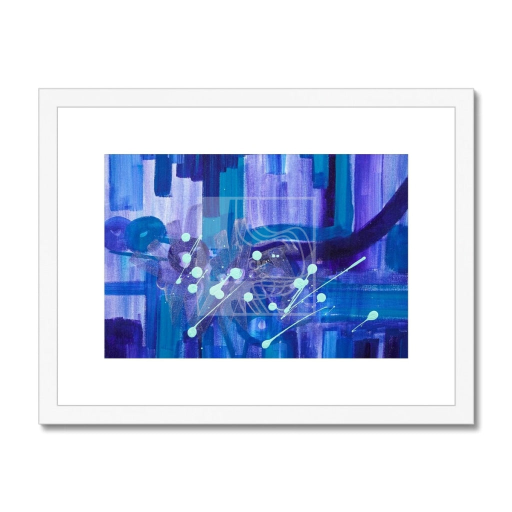 Blues Framed & Mounted Print 16X12 / White Frame Fine Art