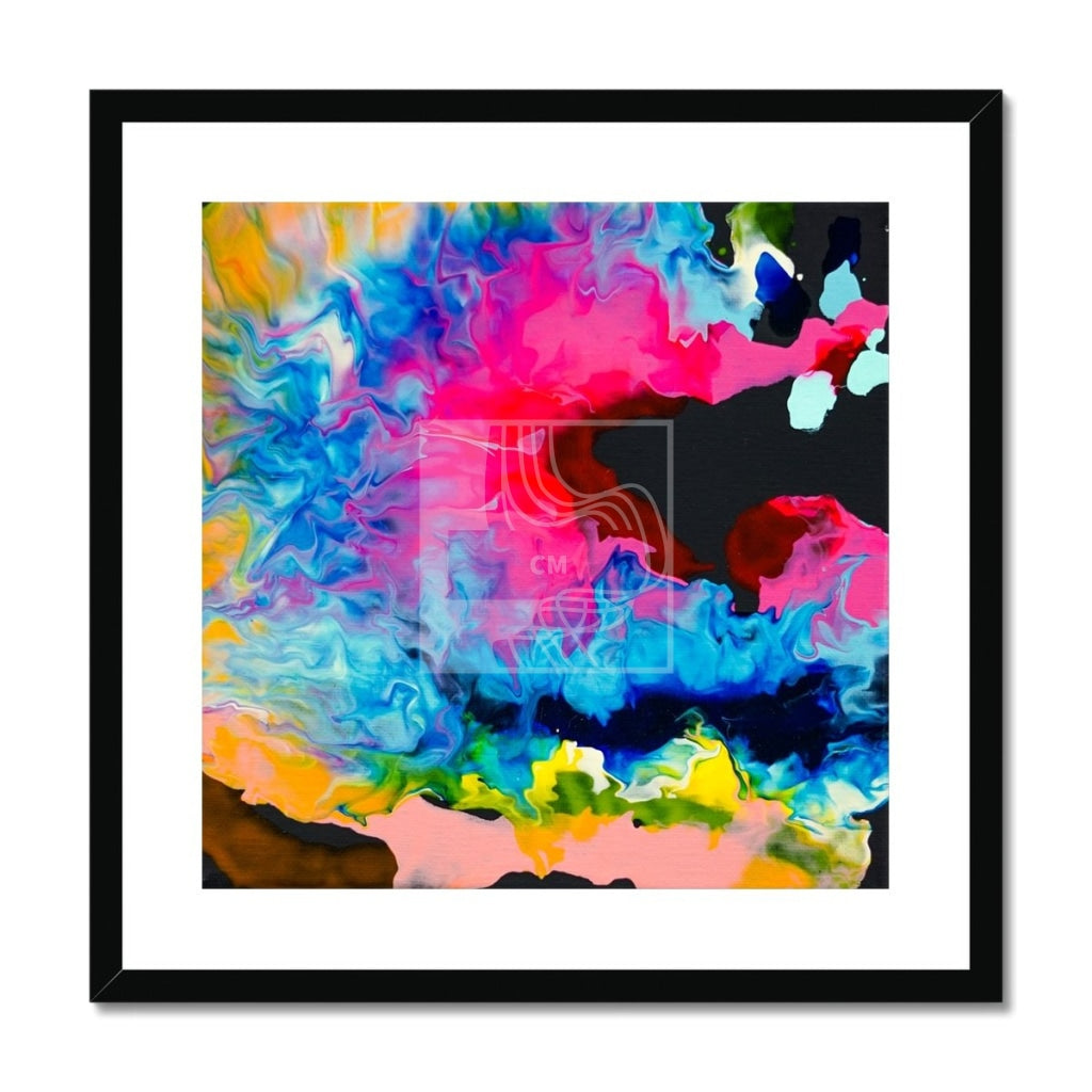 Burst Framed & Mounted Print 20X20 / Black Frame Fine Art