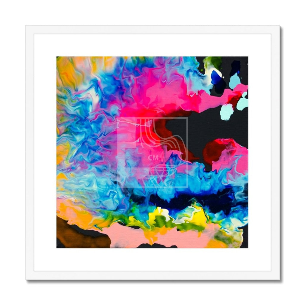 Burst Framed & Mounted Print 20X20 / White Frame Fine Art