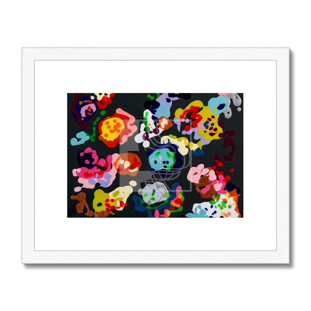 Globs Framed & Mounted Print 14X11 / White Frame Fine Art