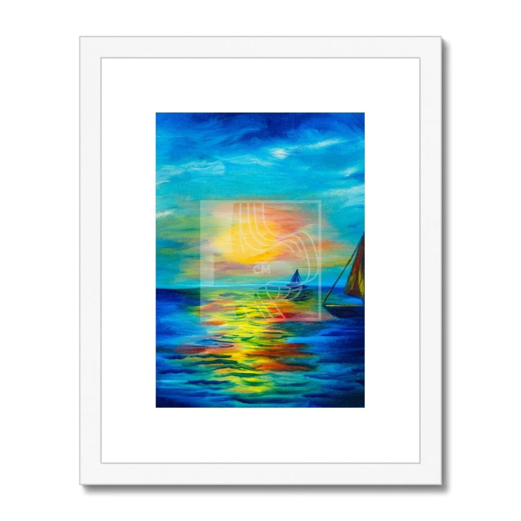 Sail Framed & Mounted Print 11X14 / White Frame Fine Art