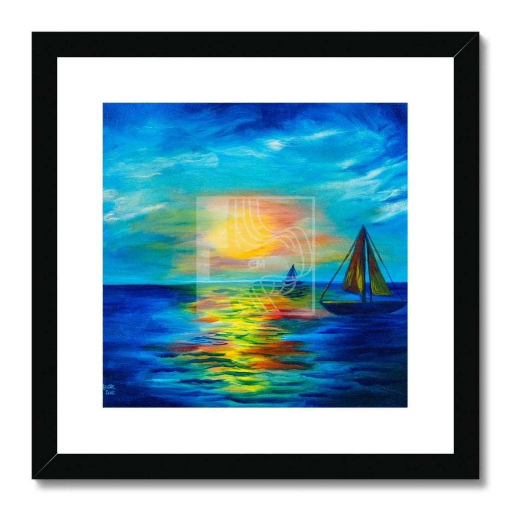 Sail Framed & Mounted Print 12X12 / Black Frame Fine Art