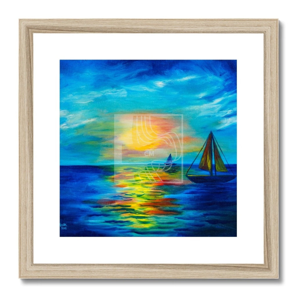 Sail Framed & Mounted Print 12X12 / Natural Frame Fine Art