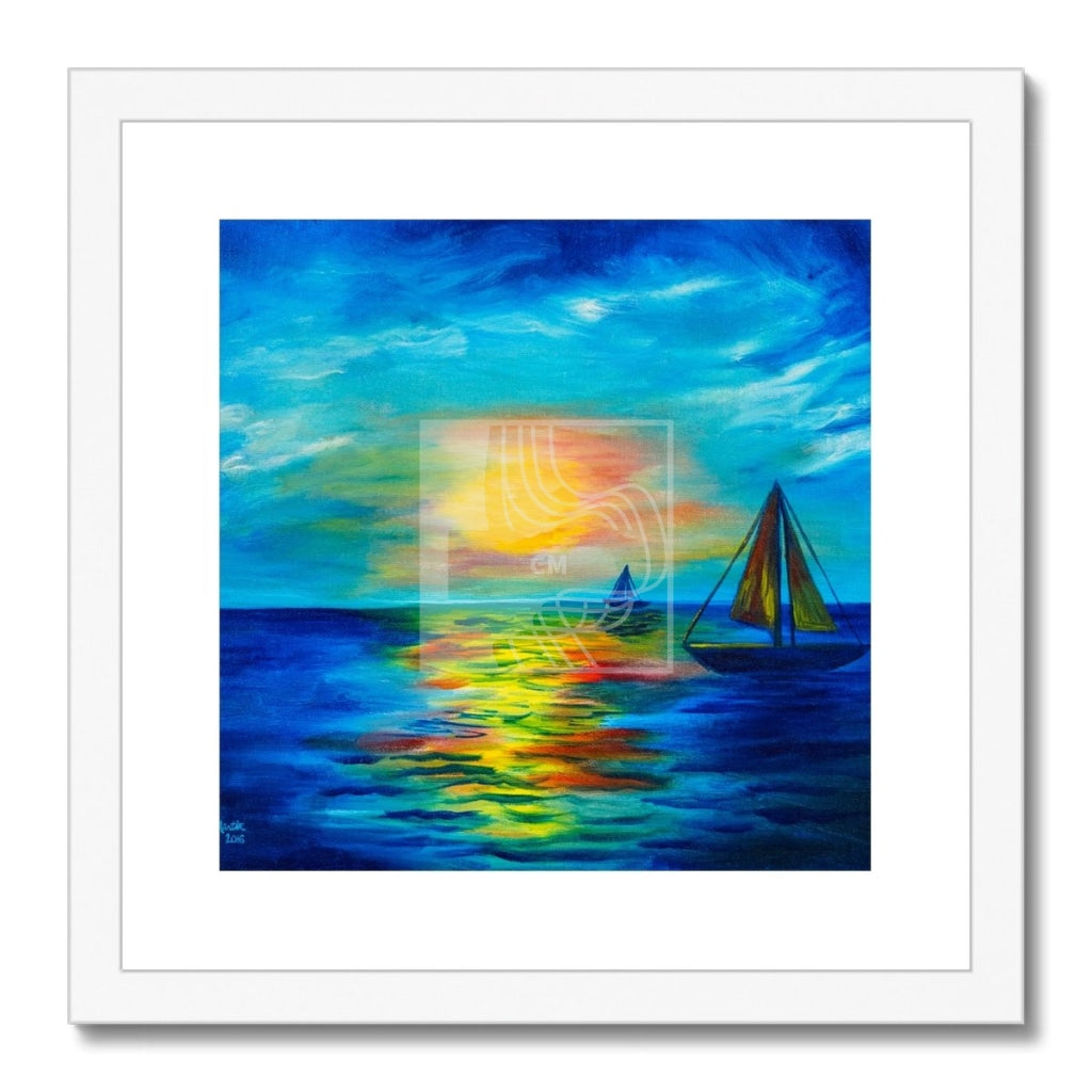 Sail Framed & Mounted Print 12X12 / White Frame Fine Art