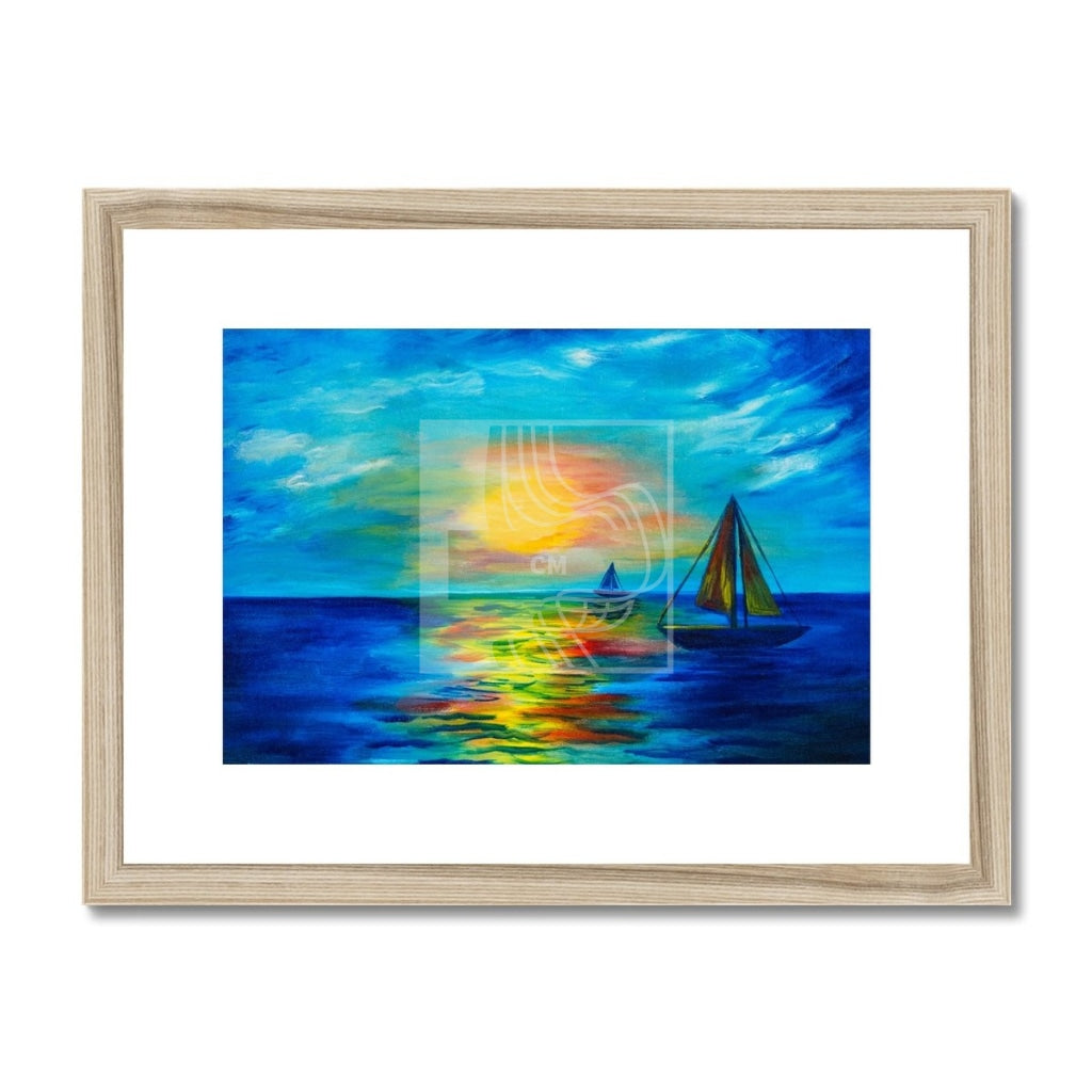 Sail Framed & Mounted Print 16X12 / Natural Frame Fine Art