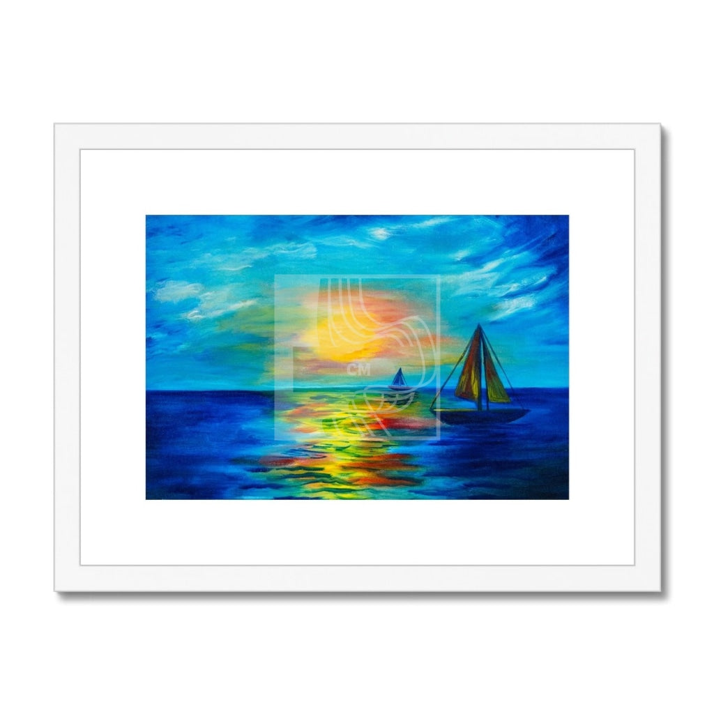 Sail Framed & Mounted Print 16X12 / White Frame Fine Art