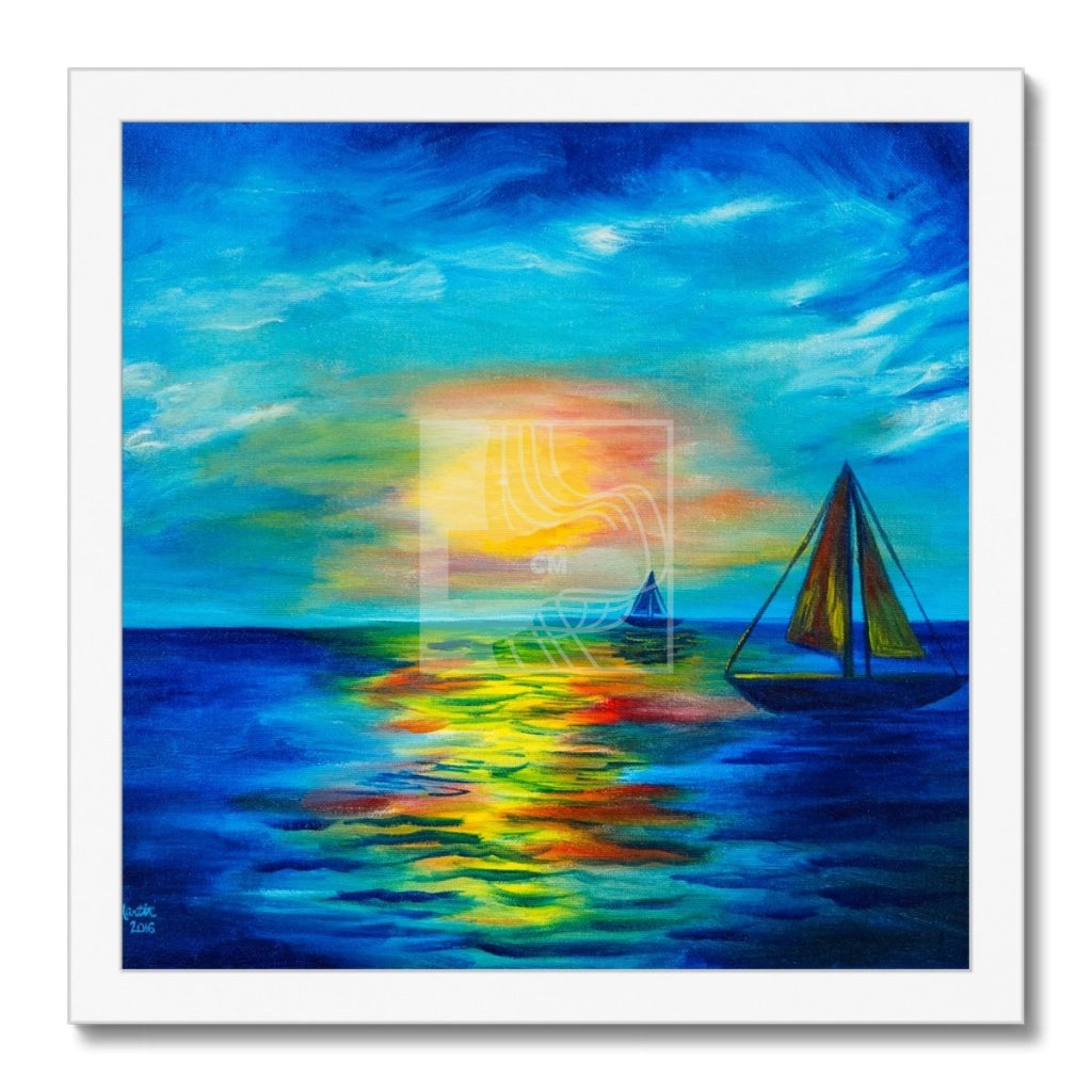 Sail Framed Print 12X12 / White Frame Fine Art